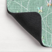Wasserfarbenschmetterlinge auf Minzgrün Mousepad (Ecke)