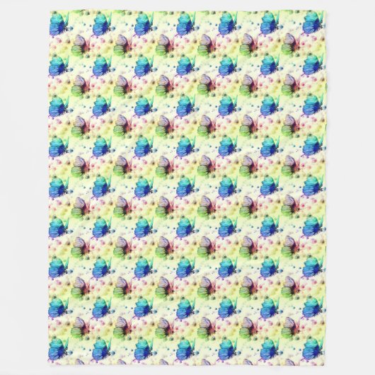 Wasserfarbenschmetterlinge Fleece Blanket (Vorderseite)
