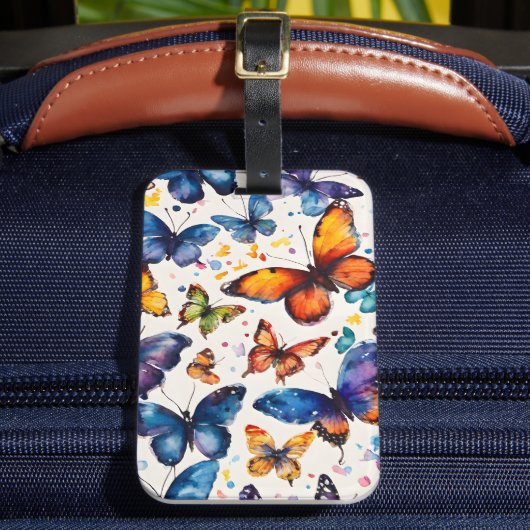 Wasserfarbenschmetterlinge Gepäckanhänger (Vorderseite Insitu 2)