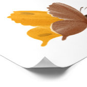 Wasserfarbenschmetterlinge Hochzeit von Grünblätte Poster (Ecke)