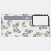 Wasserfarbenschmetterlinge in Mauve & Sage Samsung Galaxy Hülle (Rückseite (Horizontal))