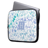 Wasserfarbenschmetterlinge Mit Monogramm Laptopschutzhülle (Vorderseite Links)