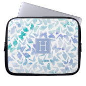 Wasserfarbenschmetterlinge Mit Monogramm Laptopschutzhülle (Vorderseite)