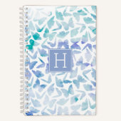Wasserfarbenschmetterlinge Mit Monogramm Notizblock (Vorderseite)