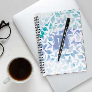 Wasserfarbenschmetterlinge Mit Monogramm Notizblock