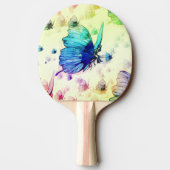 Wasserfarbenschmetterlinge Ping Pong Paddle Tischtennis Schläger (Rückseite)