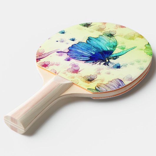 Wasserfarbenschmetterlinge Ping Pong Paddle Tischtennis Schläger (Vorderseite)