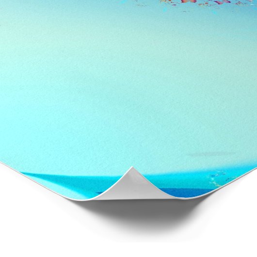 Wasserfarbenschmetterlinge Poster (Ecke)