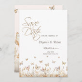 Wasserfarbenschmetterlinge Save the Date (Vorne/Hinten)