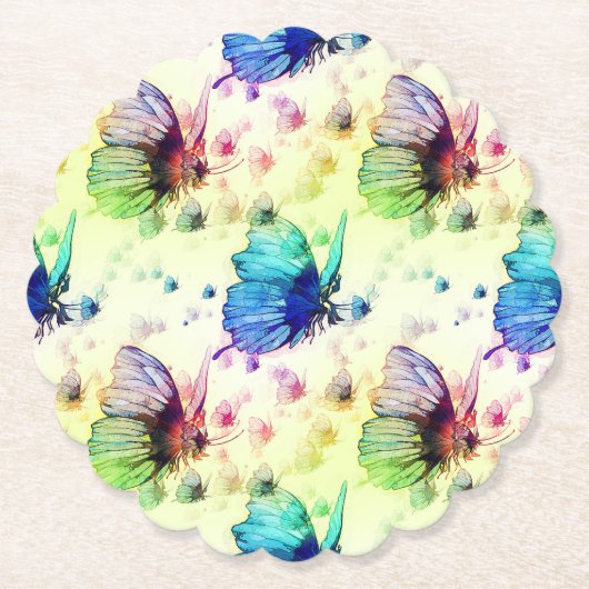 Wasserfarbenschmetterlinge Untersetzer (Vorderseite)