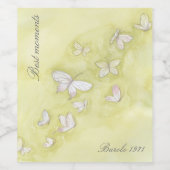 Wasserfarbenschmetterlinge Weinetikett (Einzelnes Label)