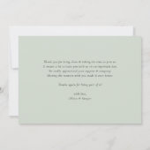 Wasserfarbenschnee Evergreen Forest Winter Wedding Dankeskarte (Rückseite)