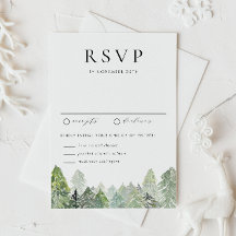 Wasserfarbenschnee Evergreen Forest Winter Wedding