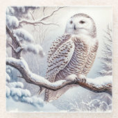 Wasserfarbenschneeauge Glasuntersetzer (Vorderseite)