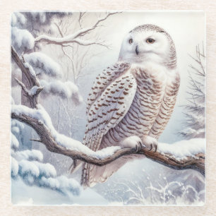 Wasserfarbenschneeauge Glasuntersetzer