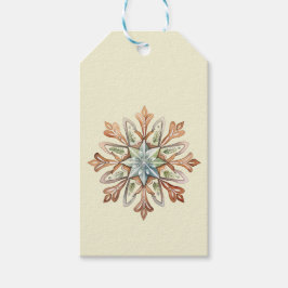 Wasserfarbenschneeflocke Geschenkanhänger