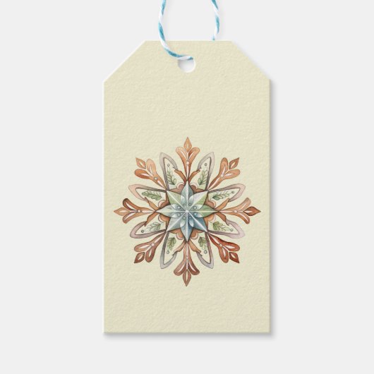 Wasserfarbenschneeflocke Geschenkanhänger (Vorderseite)