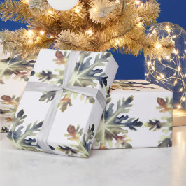 Wasserfarbenschneeflocken, magische Farben Geschenkpapier