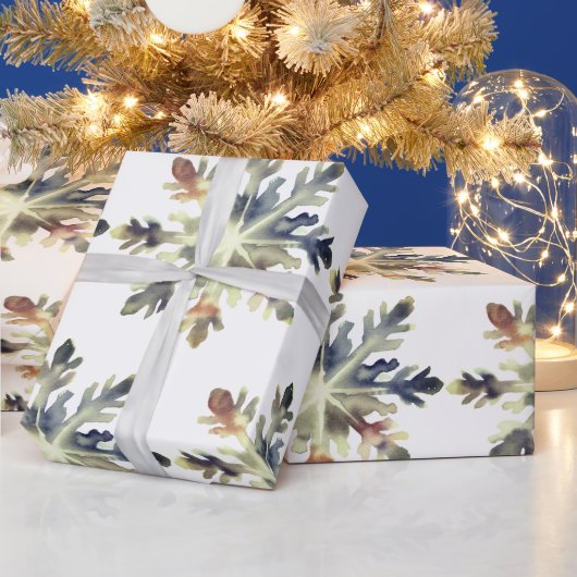 Wasserfarbenschneeflocken, magische Farben Geschenkpapier (Feiertage)