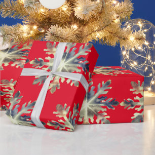 Wasserfarbenschneeflocken, magische Farben Geschenkpapier