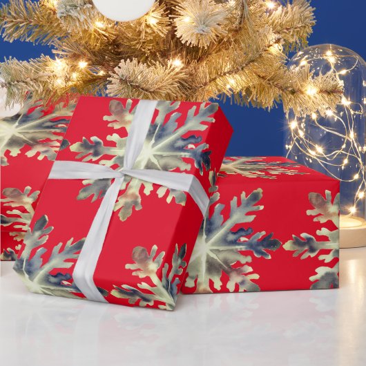 Wasserfarbenschneeflocken, magische Farben Geschenkpapier (Feiertage)