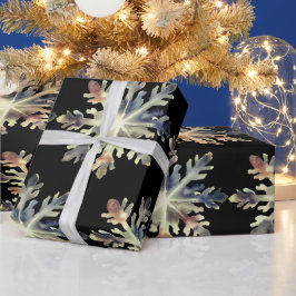 Wasserfarbenschneeflocken, magische Farben Geschenkpapier