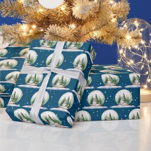 Wasserfarbenschneemann im Schneeglobe Geschenkpapier (Feiertage)