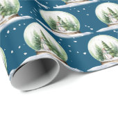 Wasserfarbenschneemann im Schneeglobe Geschenkpapier (Rolleneckpunkt)