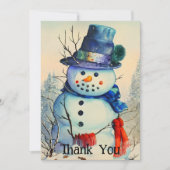 Wasserfarbenschneemobil Danke Karte (Vorderseite)