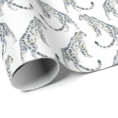 Wasserfarbenschneeopard Geschenkpapier (Rolleneckpunkt)