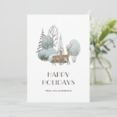 Wasserfarbenschneewald Feiertagskarte (Stehend Vorderseite)