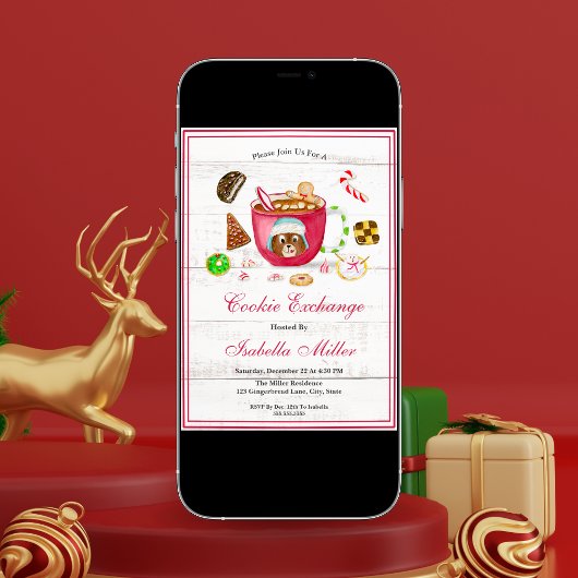 Wasserfarbenschokolade-Lebkuchenaustausch Einladung