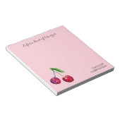 Wasserfarbenschüssel Kirschen Girly Pink Coquette Notizblock (angewinkelt)