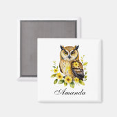 Wasserfarbenschüssel mit gelben Blumen Magnet (Vorderseite/Rückseite)