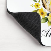 Wasserfarbenschüssel mit gelben Blumen Mousepad (Ecke)