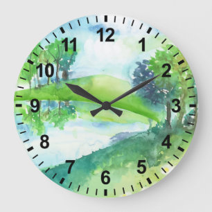 Wasserfarbenschutz-Uhr Große Wanduhr