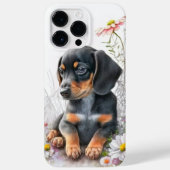 WASSERFARBENSCHWARZ UND DACKEL-HUND Case-Mate iPhone HÜLLE (Rückseite)