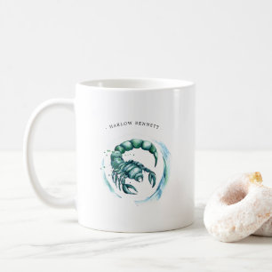 Wasserfarbenscorpio Astrologie Zodiac   Monogramm Kaffeetasse