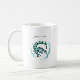 Wasserfarbenscorpio Astrologie Zodiac | Monogramm Kaffeetasse