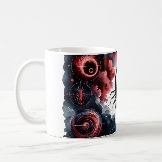 Wasserfarbenscorpio Kaffeetasse (Links)