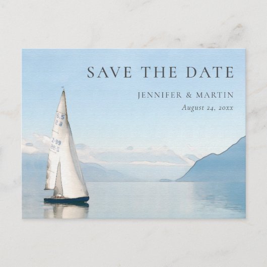 Wasserfarbensee Save the Date Postkarten (Vorderseite)