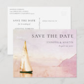 Wasserfarbensee Save the Date Postkarten (Vorne/Hinten)