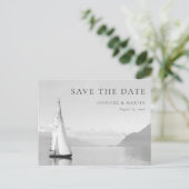 Wasserfarbensee Save the Date Postkarten (Stehend Vorderseite)