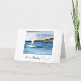 Wasserfarbensegelboot personalisiert Geburtstagska Karte