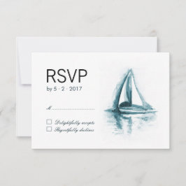Wasserfarbensegelboot RSVP Response Card