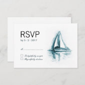 Wasserfarbensegelboot RSVP Response Card (Vorne/Hinten)