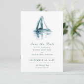 Wasserfarbensegelboot Save the Date Karte (Stehend Vorderseite)