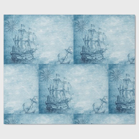 Wasserfarbensegelschiff Sailor Geschenkpapier (Flach)