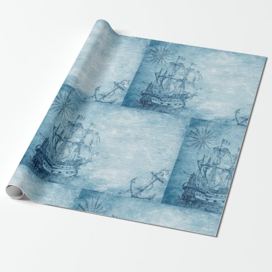 Wasserfarbensegelschiff Sailor Geschenkpapier (Ungerollt)