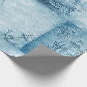 Wasserfarbensegelschiff Sailor Geschenkpapier (Ecke)